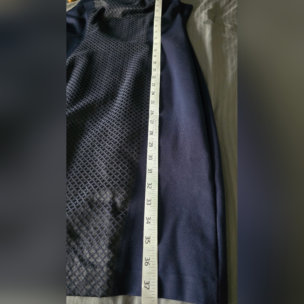 Cache Dress Womens Sleeveless Blue Textured Sheath Open Back Date Night Size 6 - Picture 8 of 10